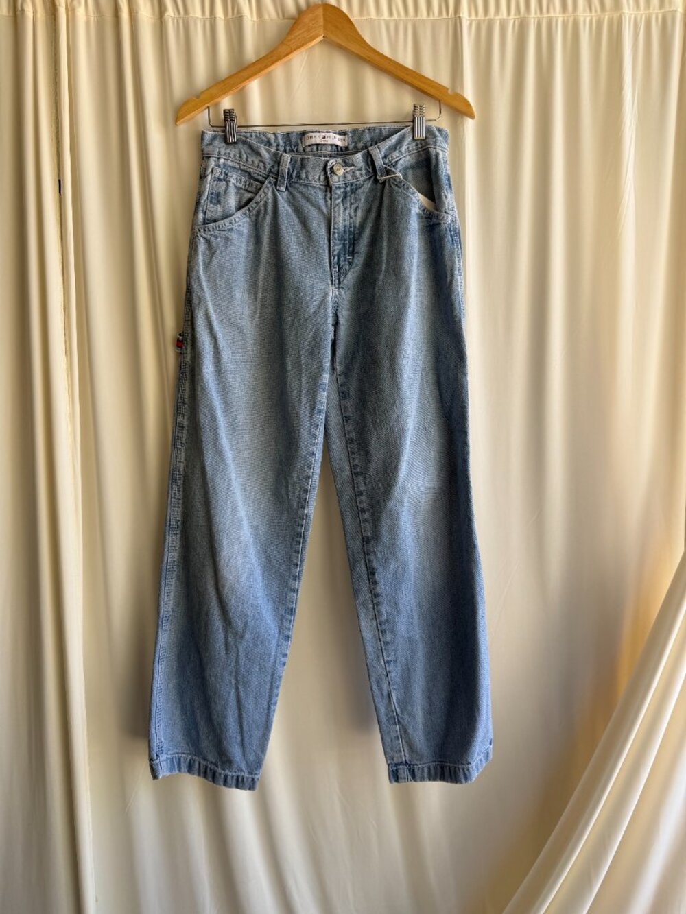 Vintage Tommy Hilfiger Carpenter Jeans Light Wash Utility Denim Size 4